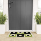 Mid Century Modern Scandinavian Pattern 592 Black and Chartreuse Welcome Mat Gallery Image 3