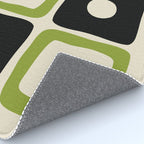 Mid Century Modern Scandinavian Pattern 592 Black and Chartreuse Rug Gallery Image 4