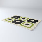 Mid Century Modern Scandinavian Pattern 592 Black and Chartreuse Rug Gallery Image 3