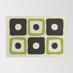 Mid Century Modern Scandinavian Pattern 592 Black and Chartreuse Rug Gallery Image 2