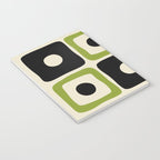 Mid Century Modern Scandinavian Pattern 592 Black and Chartreuse Notebook Gallery Image 3