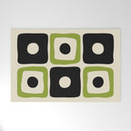 Mid Century Modern Scandinavian Pattern 592 Black and Chartreuse Welcome Mat Gallery Image 1