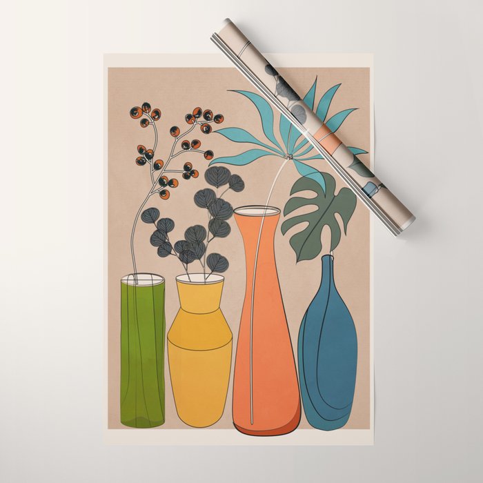Modern Minimalist Abstract Vases 1 Wrapping Paper Gallery Image 1