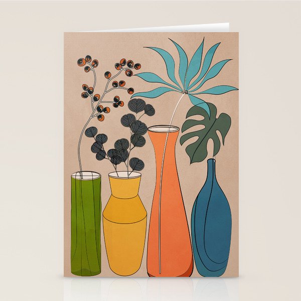 Modern Minimalist Abstract Vases 1 Stationery Card Gallery Image 1