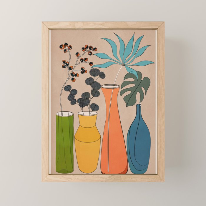 Modern Minimalist Abstract Vases 1 Mini Art Print Gallery Image 1