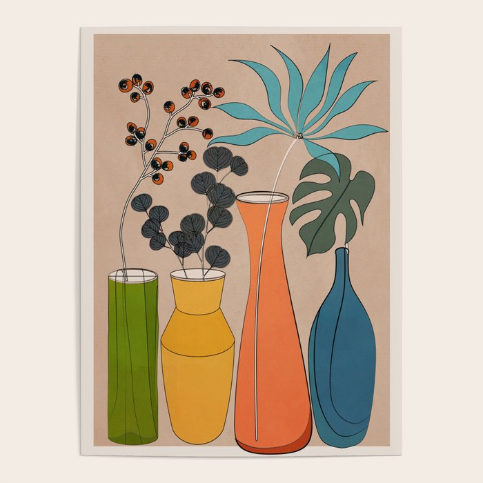 Modern Minimalist Abstract Vases 1 Poster Gallery Image 4