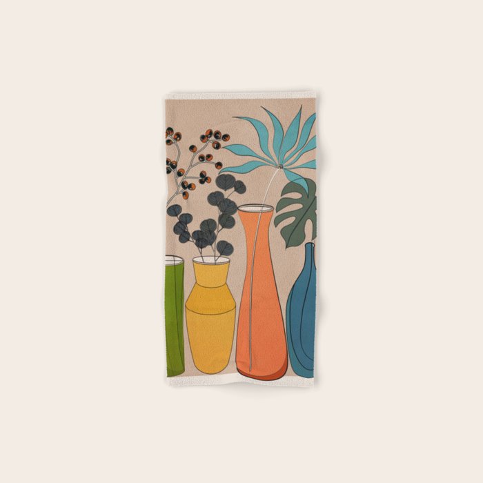 Modern Minimalist Abstract Vases 1 Bath Towel Gallery Image 1