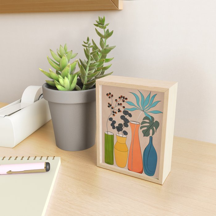 Modern Minimalist Abstract Vases 1 Mini Art Print Gallery Image 2