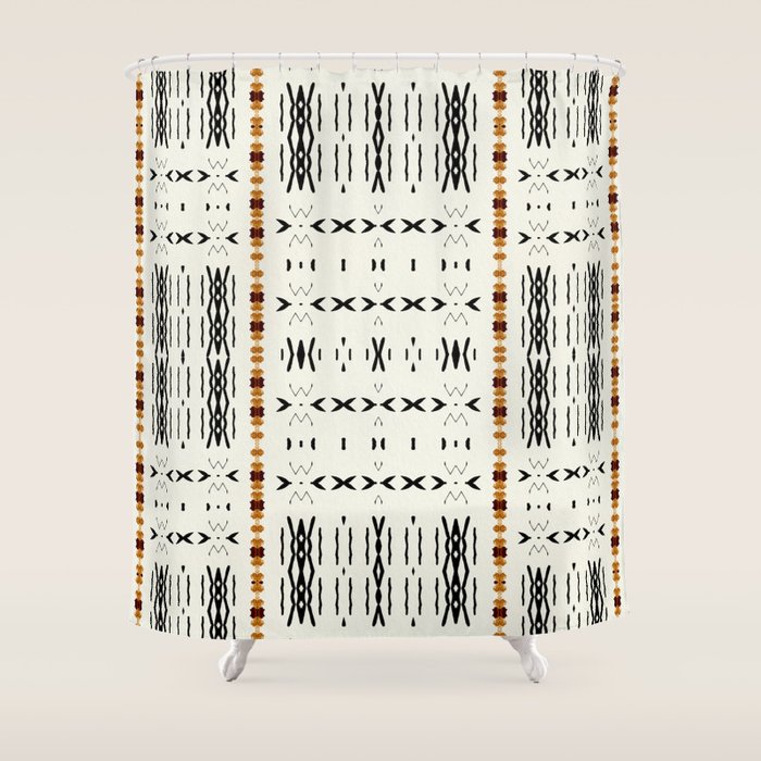 Mudcloth Tribal Neutral 02 Shower Curtain Gallery Image 1