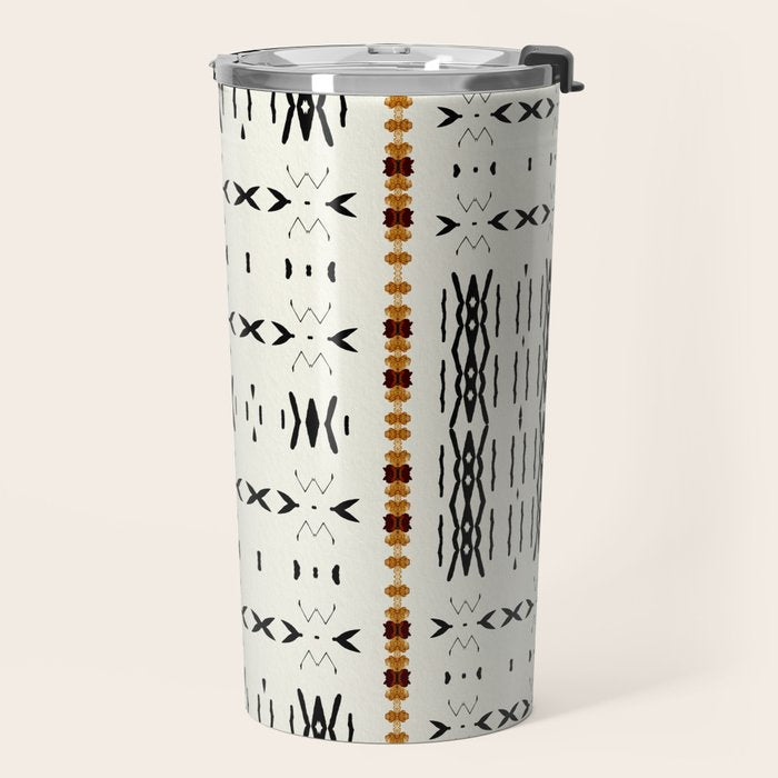 Mudcloth Tribal Neutral 02 Travel Mug Gallery Image 2