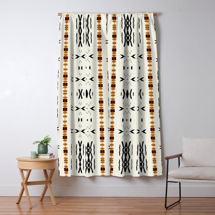 Mudcloth Tribal Neutral 02 Window Curtain Gallery Image 5