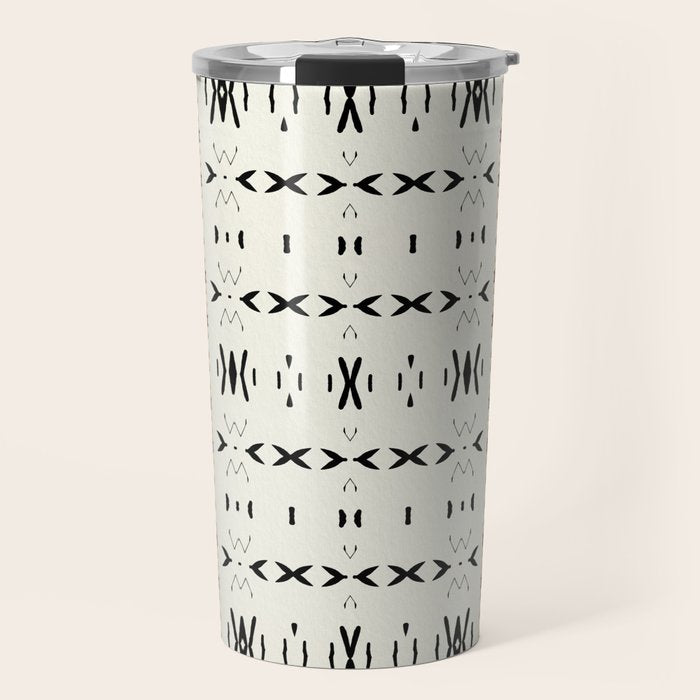 Mudcloth Tribal Neutral 02 Travel Mug Gallery Image 1
