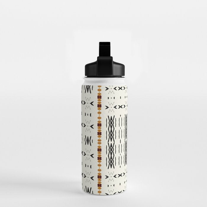 Mudcloth Tribal Neutral 02 Water Bottle Gallery Image 2