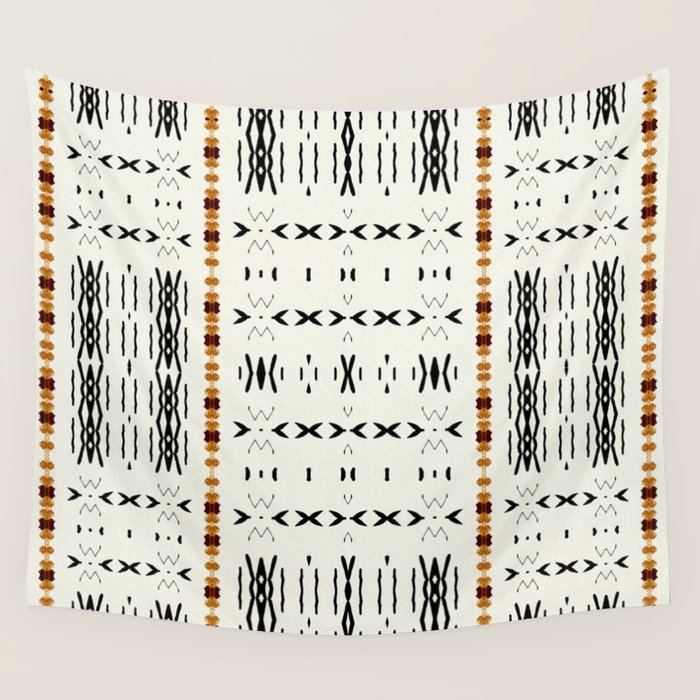 Mudcloth Tribal Neutral 02 Wall Tapestry Gallery Image 4