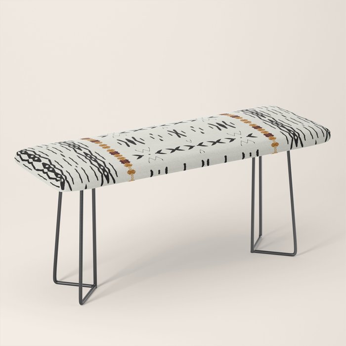 Mudcloth Tribal Neutral 02 Bench Gallery Image 1