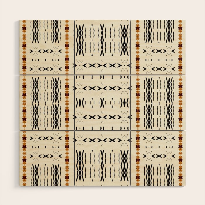 Mudcloth Tribal Neutral 02 Wood Wall Art Gallery Image 1