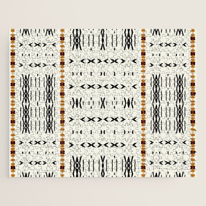 Mudcloth Tribal Neutral 02 Jigsaw Puzzle Gallery Image 1
