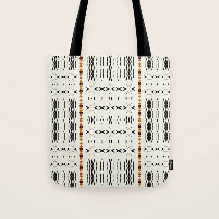 Mudcloth Tribal Neutral 02 Tote Bag Gallery Image 1