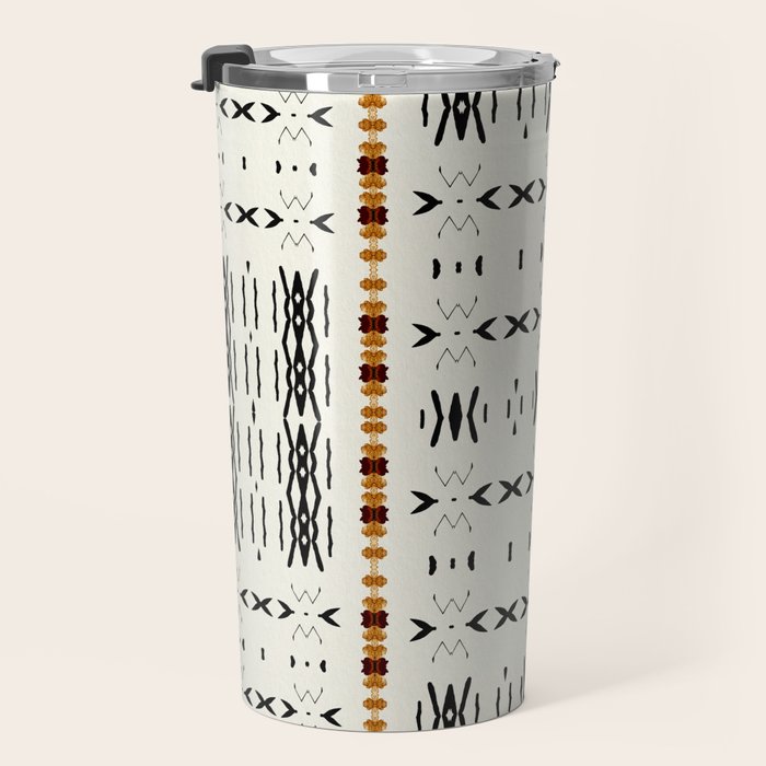 Mudcloth Tribal Neutral 02 Travel Mug Gallery Image 3
