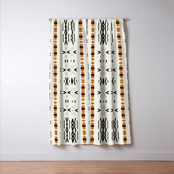 Mudcloth Tribal Neutral 02 Window Curtain Gallery Image 3