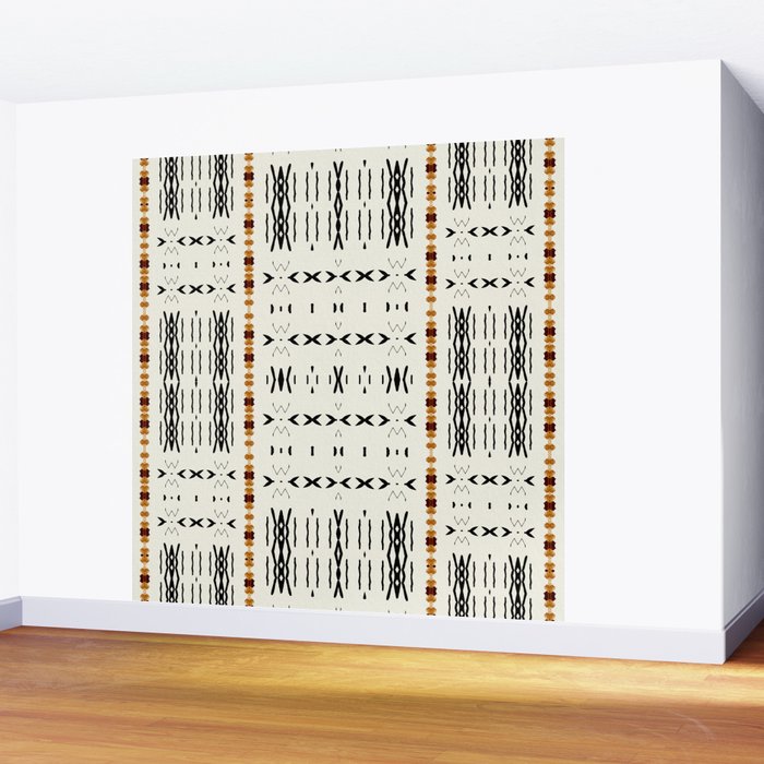 Mudcloth Tribal Neutral 02 Wall Mural Gallery Image 2