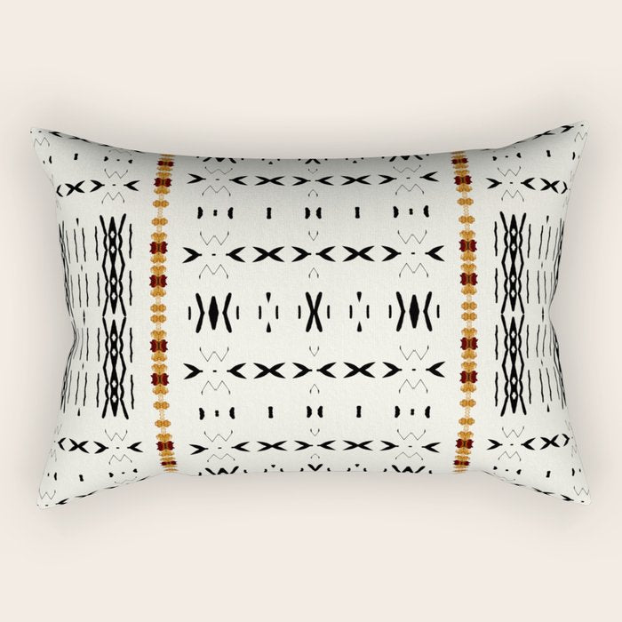Mudcloth Tribal Neutral 02 Rectangular Pillow Gallery Image 1