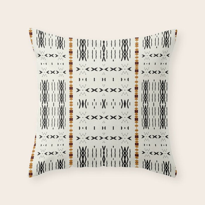Mudcloth Tribal Neutral 02 Throw Pillow Gallery Image 6