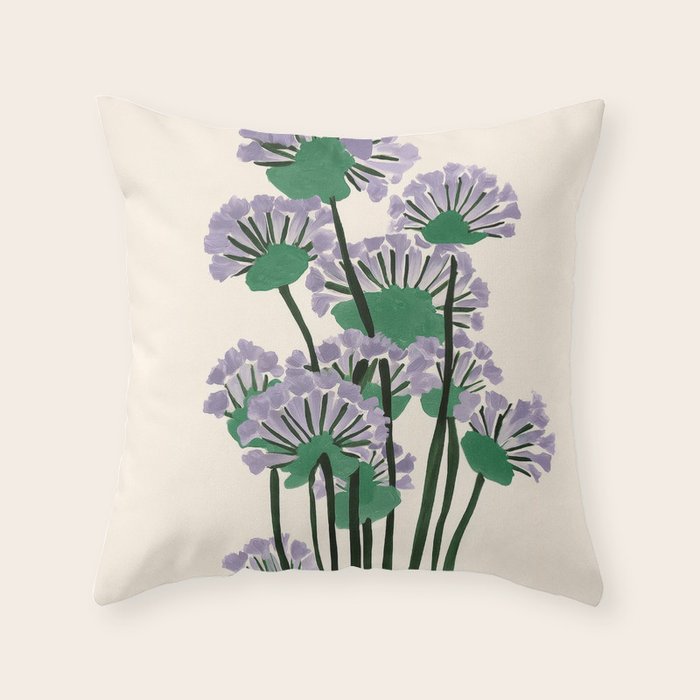Modern Lavender Garden Throw Pillow Gallery Image 6