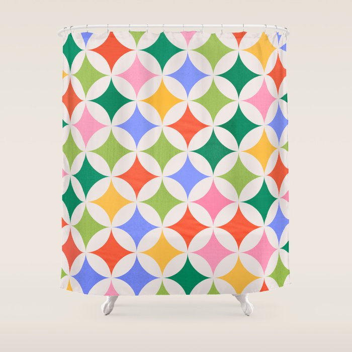 Festive Geometry Pattern Shower Curtain Gallery Image 1