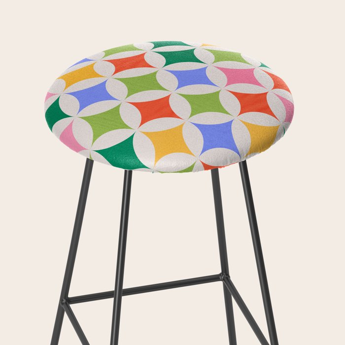 Festive Geometry Pattern Stool Gallery Image 2
