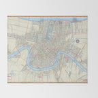 New Orleans Vintage Map Throw Blanket Gallery Image 2