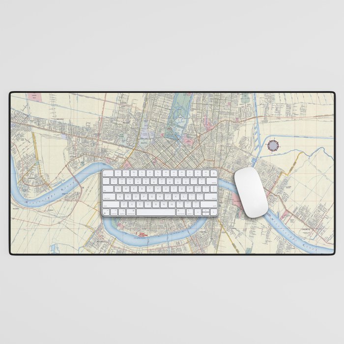 New Orleans Vintage Map Desk Mat Gallery Image 1