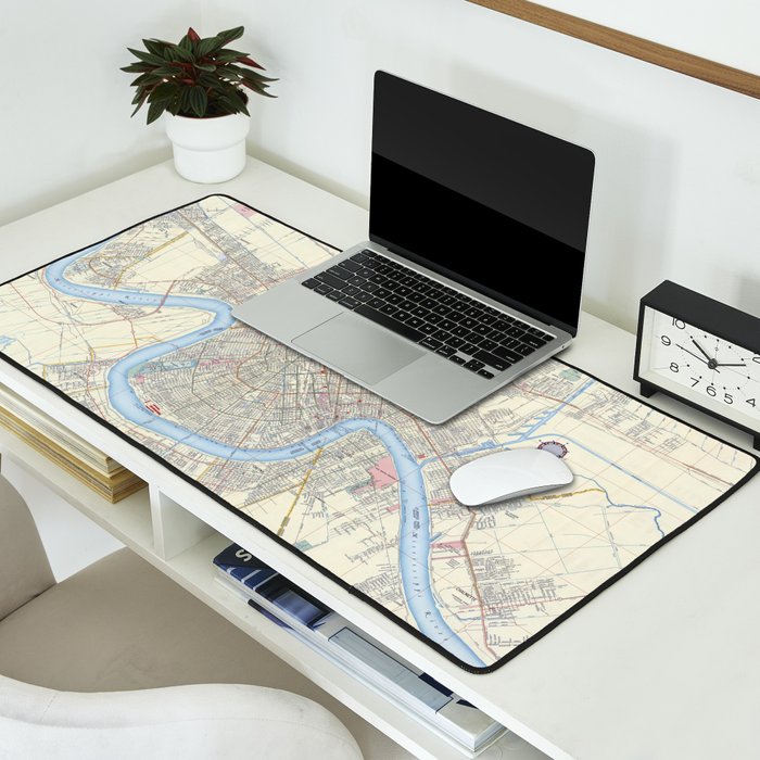 New Orleans Vintage Map Desk Mat Gallery Image 2