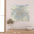 New Orleans Vintage Map Wall Tapestry Gallery Image 2