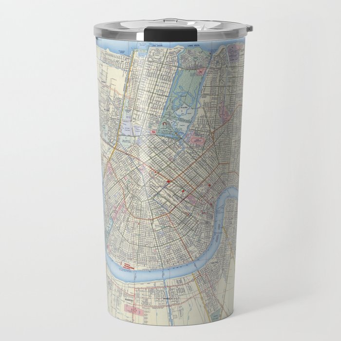 New Orleans Vintage Map Travel Mug Gallery Image 1