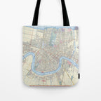 New Orleans Vintage Map Tote Bag Gallery Image 1