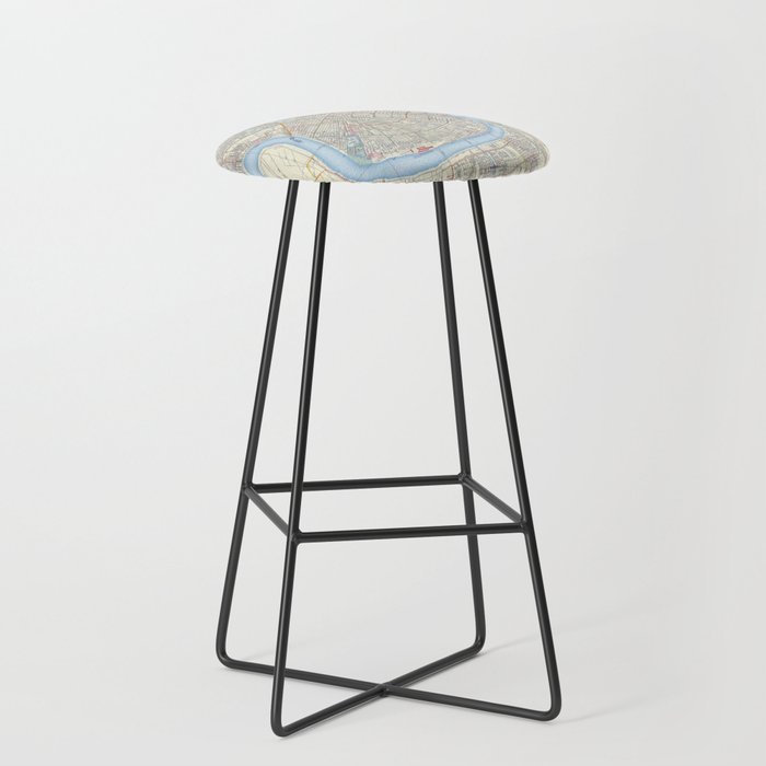 New Orleans Vintage Map Stool Gallery Image 1