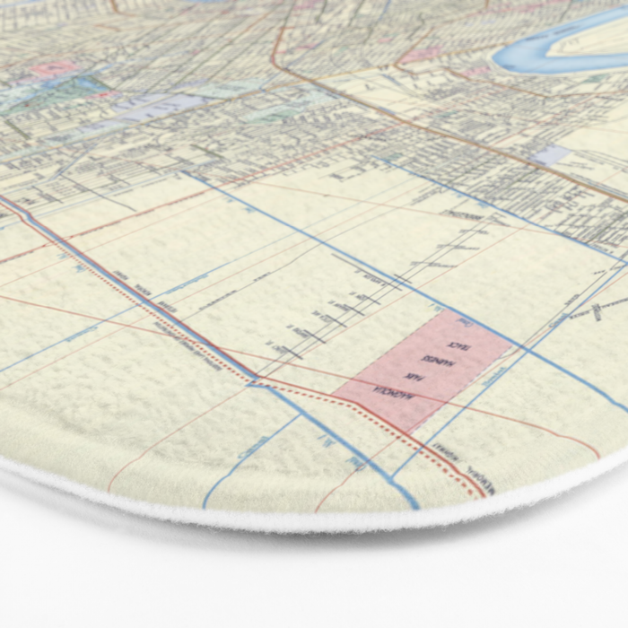 New Orleans Vintage Map Bath Mat Gallery Image 3