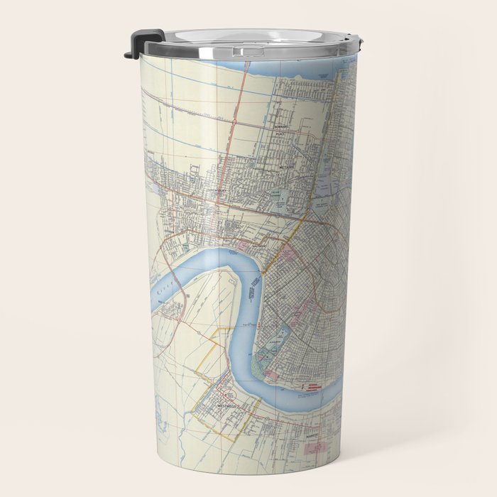 New Orleans Vintage Map Travel Mug Gallery Image 3