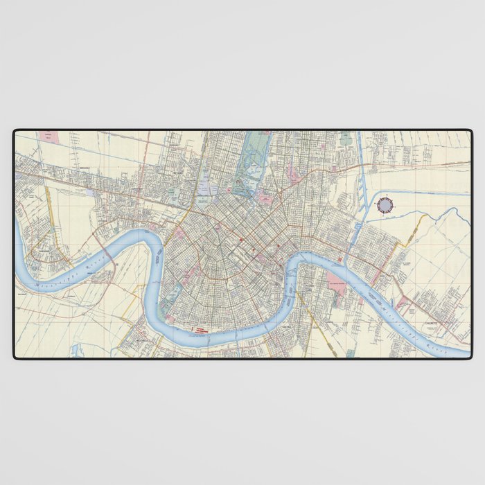 New Orleans Vintage Map Desk Mat Gallery Image 3