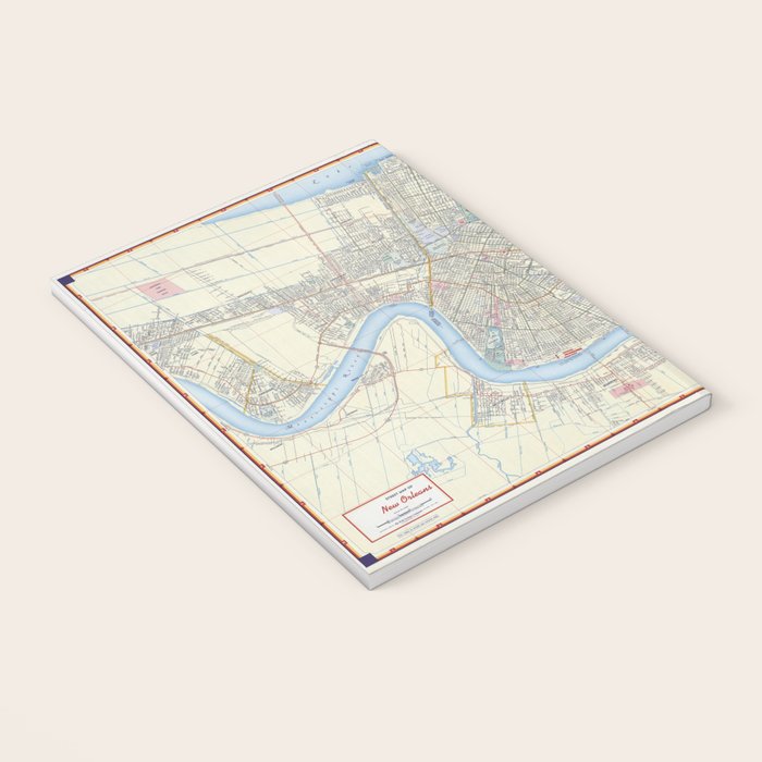 New Orleans Vintage Map Notebook Gallery Image 3