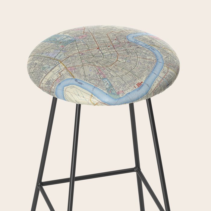 New Orleans Vintage Map Stool Gallery Image 2