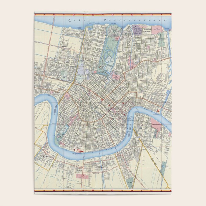 New Orleans Vintage Map Poster Gallery Image 4