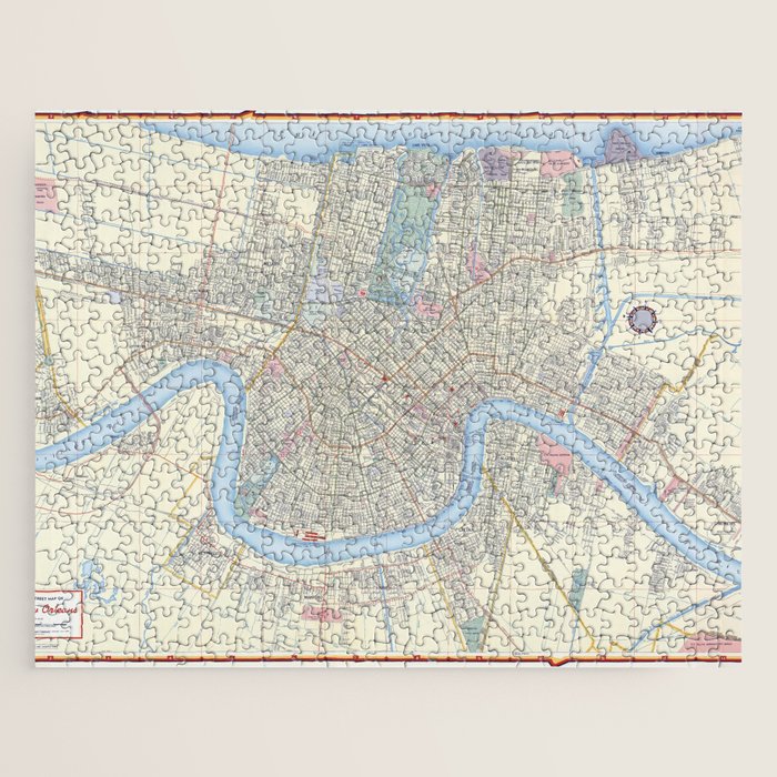 New Orleans Vintage Map Jigsaw Puzzle Gallery Image 1