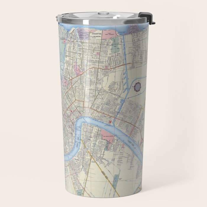 New Orleans Vintage Map Travel Mug Gallery Image 2