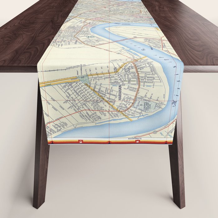 New Orleans Vintage Map Table Runner Gallery Image 1