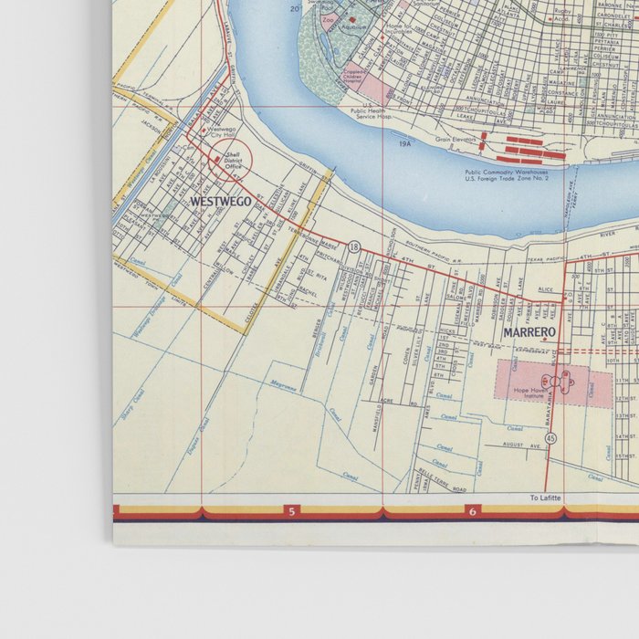 New Orleans Vintage Map Poster Gallery Image 3
