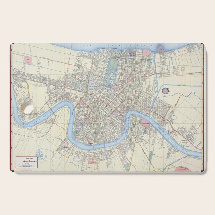New Orleans Vintage Map Cutting Board Gallery Image 1
