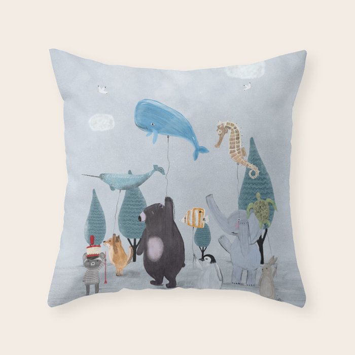 nature parade Throw Pillow Gallery Image 6