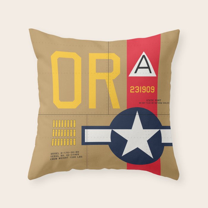 Aircraft Markings - USA B-17 Throw Pillow Gallery Image 1